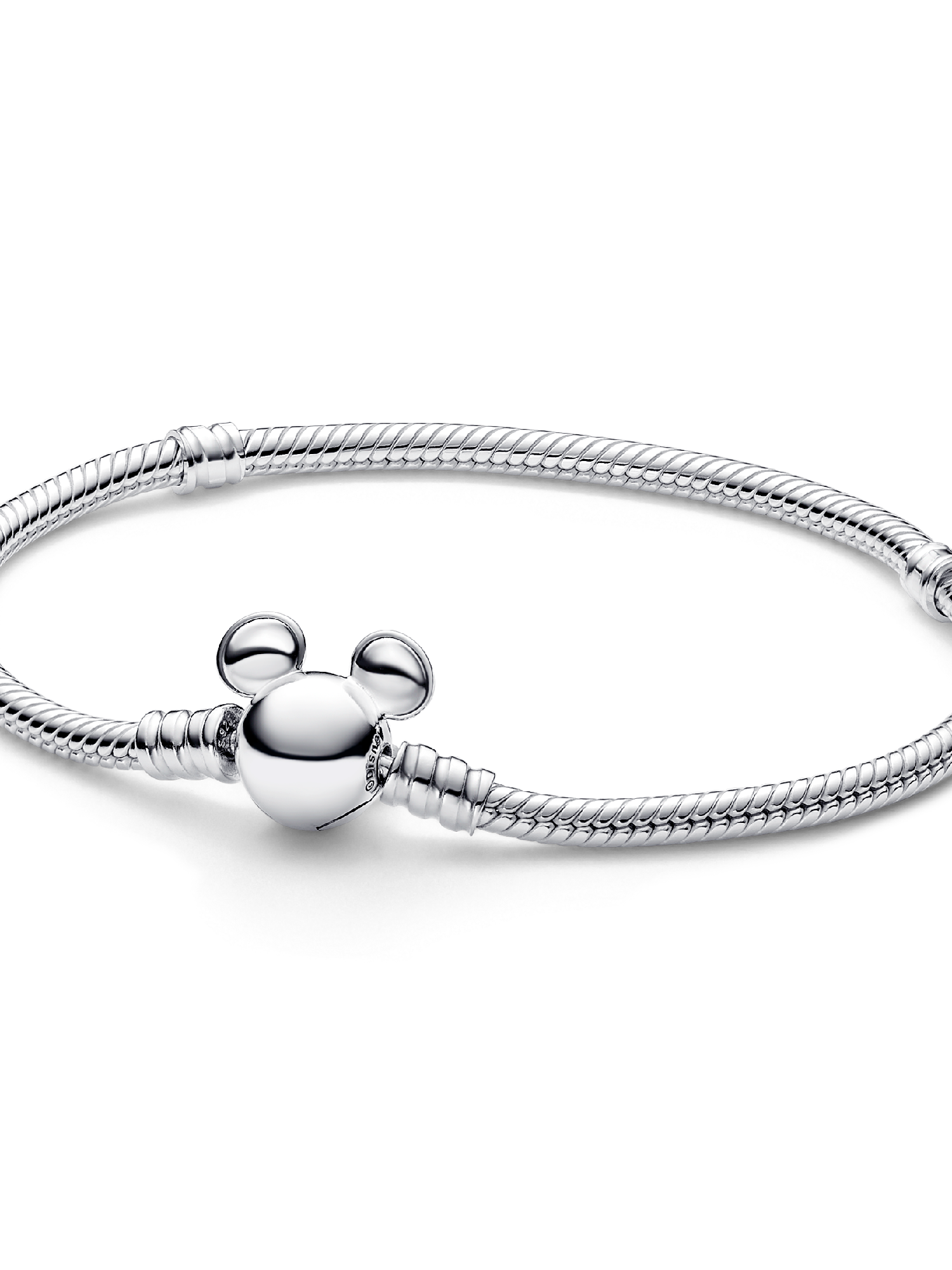 Disney Mickey Mouse Clasp Moments Snake Chain Bracelet | Sterling