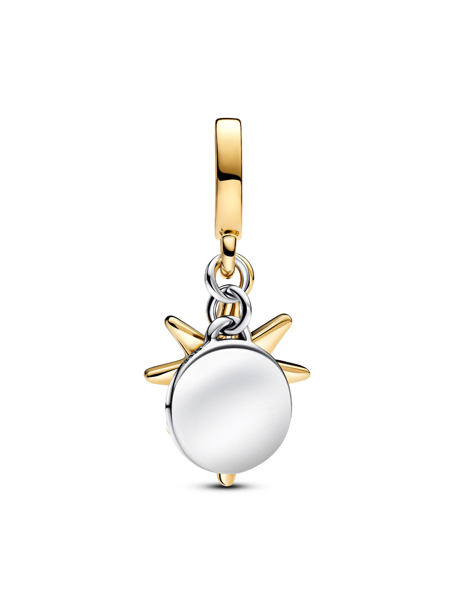 Engravable North Star Lab-grown Diamond Dangle Charm | Two-tone