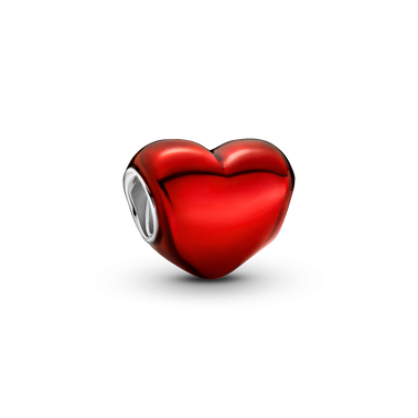 Metallic Red Heart Charm