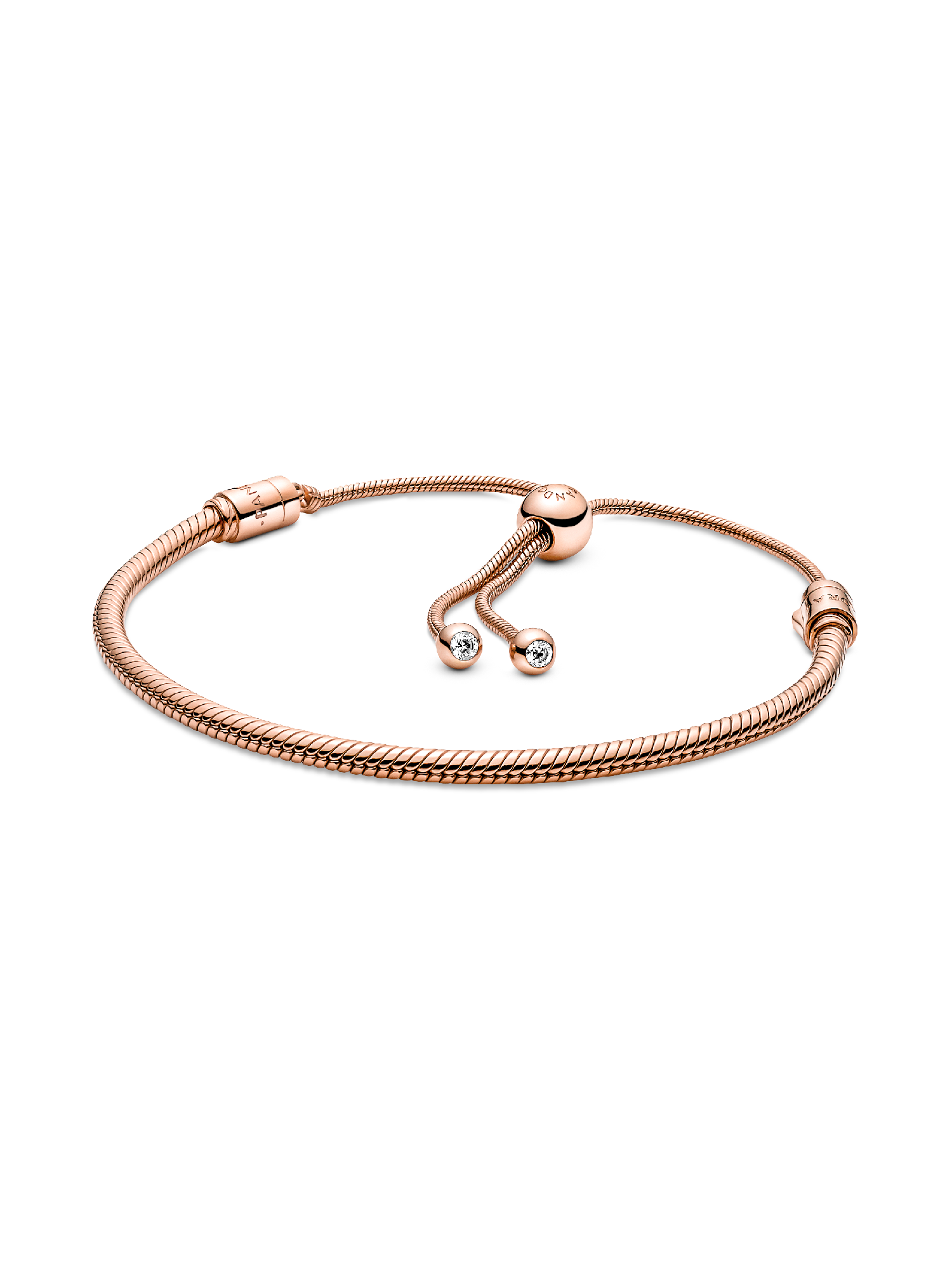 Pandora Moments Snake Chain Slider Bracelet | Rose gold plated