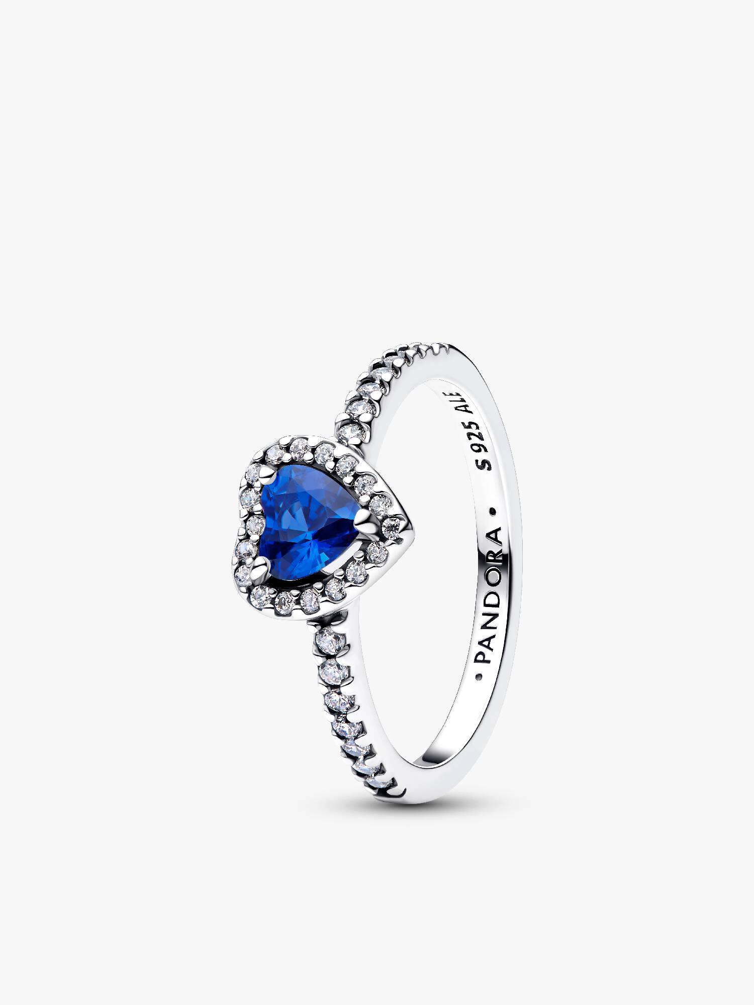 Elevated Princess Blue Heart Ring