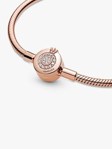 Sparkling Crown O Snake Chain Bracelet