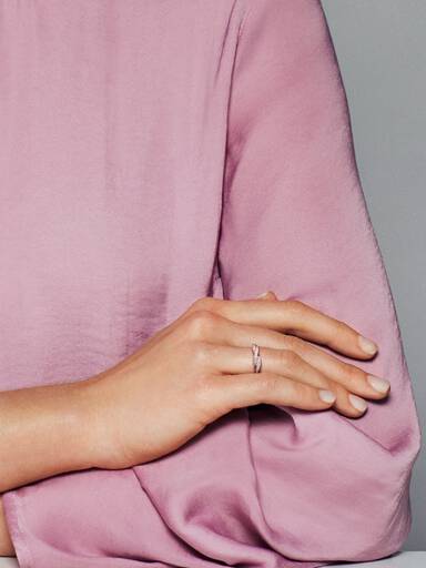 Pandora Rose Sparkling Twisted Lines Ring