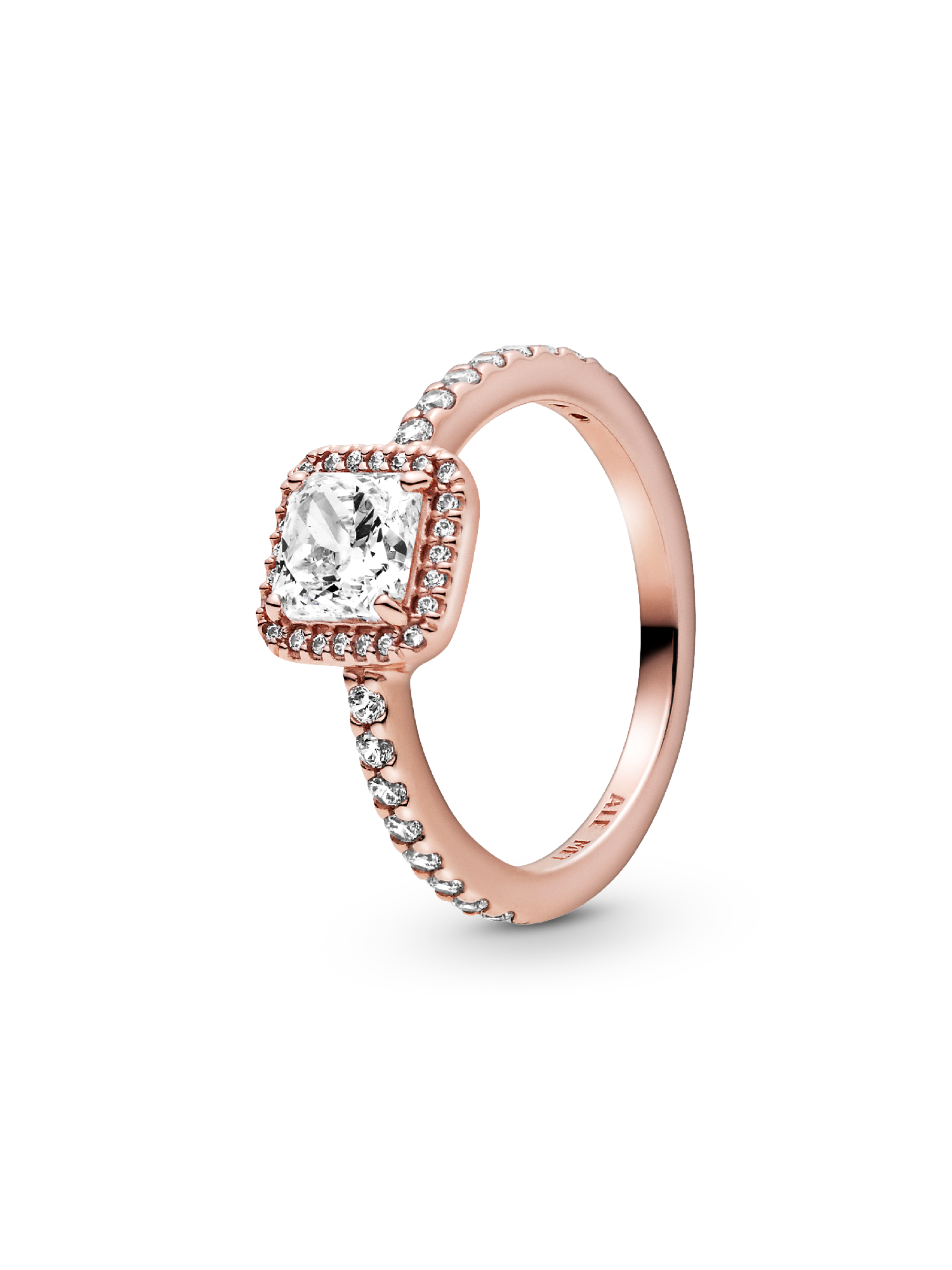 Square Sparkle Halo Ring