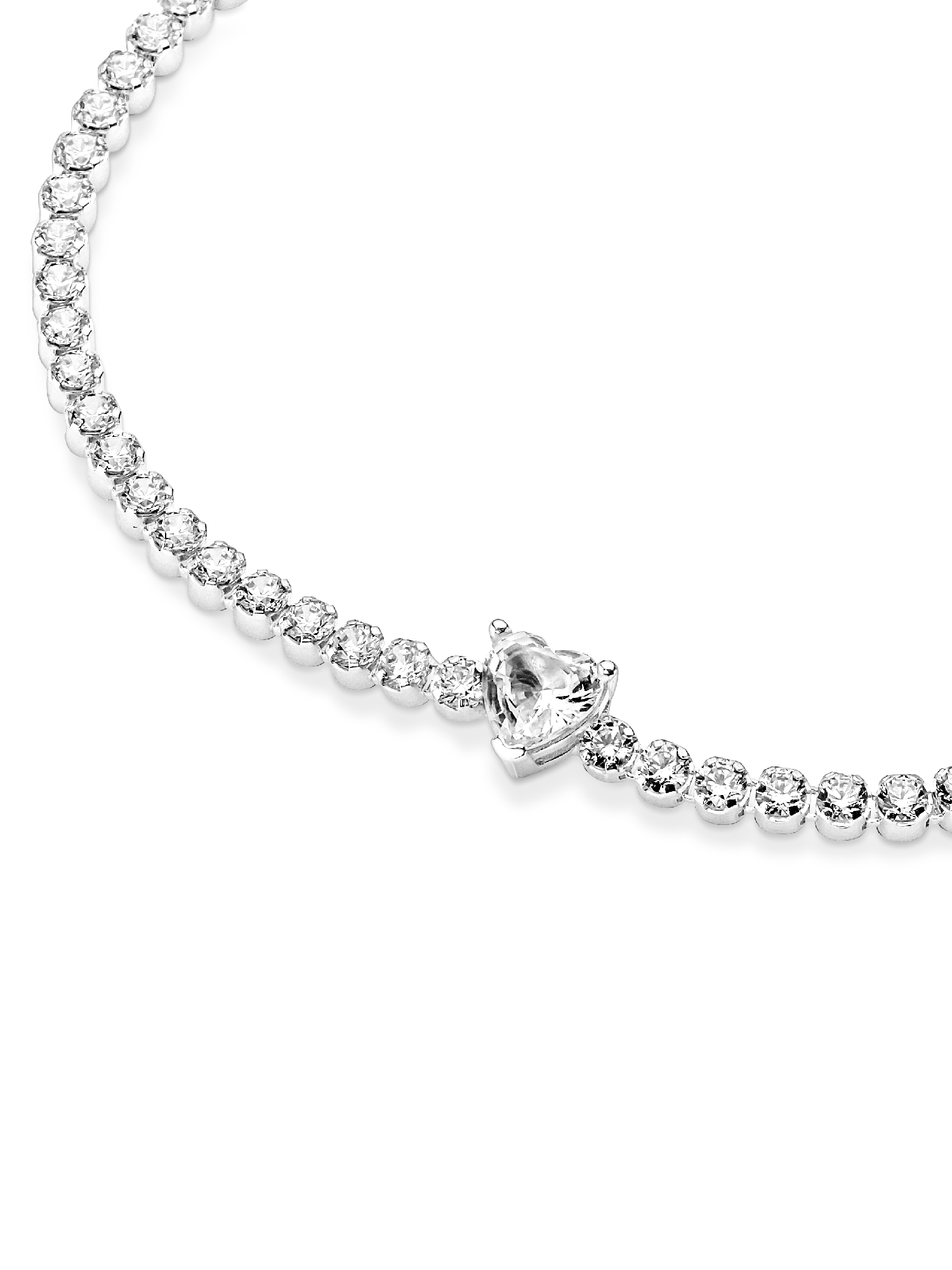 Sparkling Heart Tennis Bracelet | Sterling silver | Pandora SG