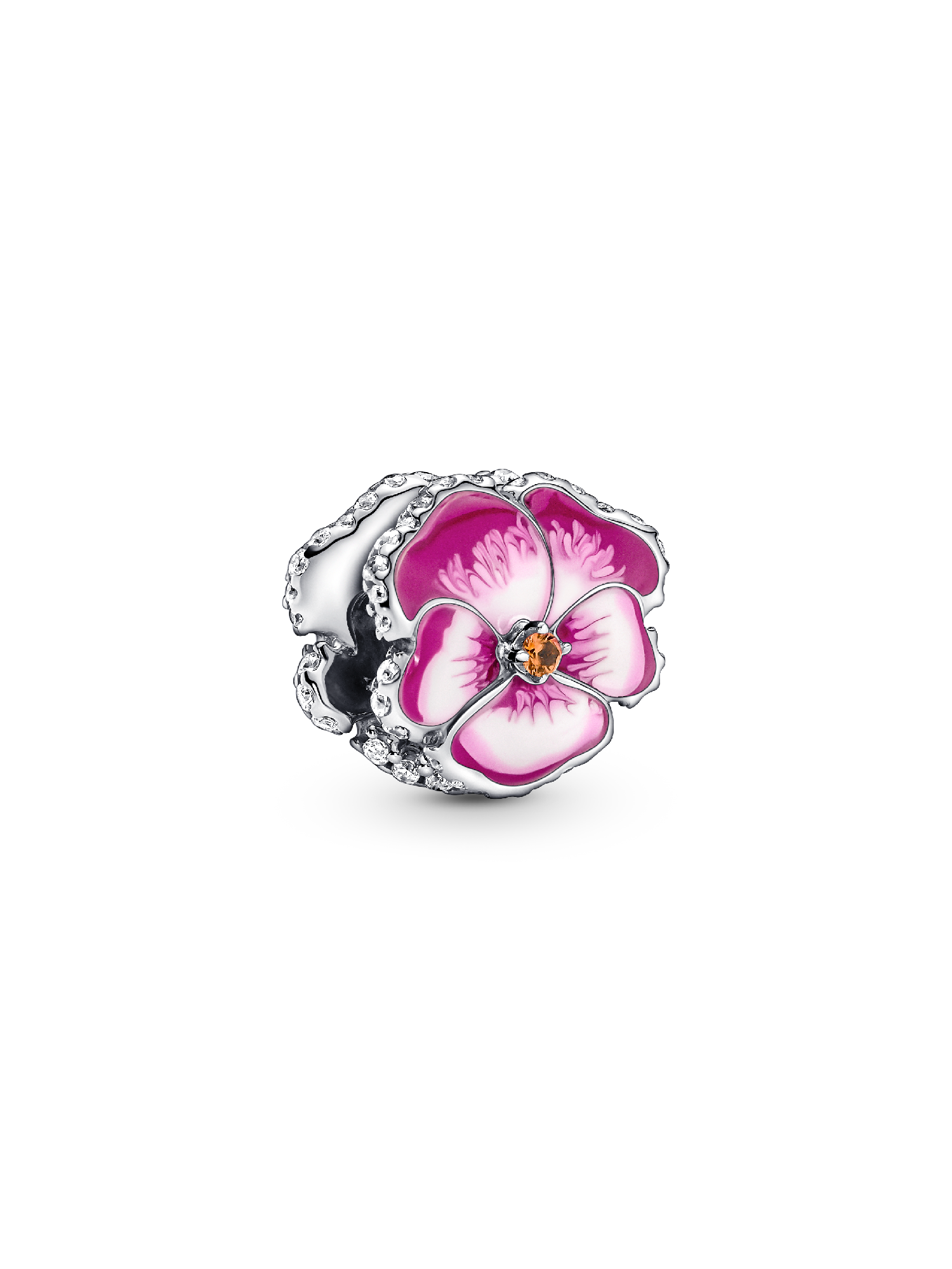 Pink Pansy Flower Charm | Sterling silver | Pandora SG