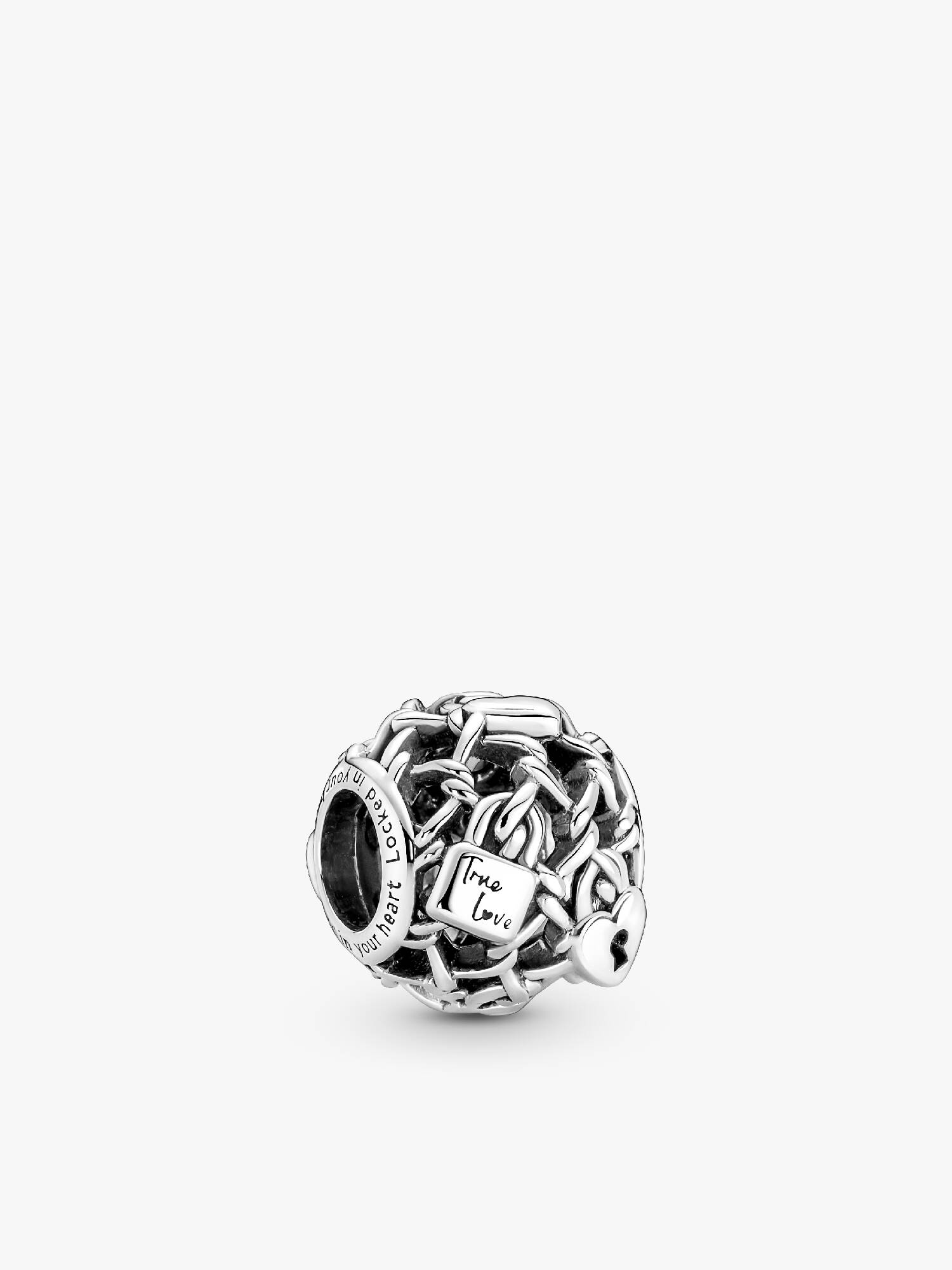 Openwork Chain Link Padlock Charm