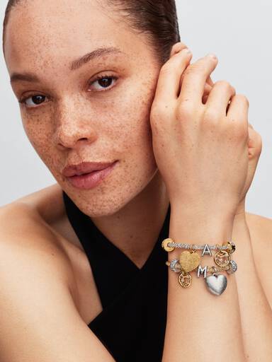 Heart Clasp Sparkling Mesh Bracelet