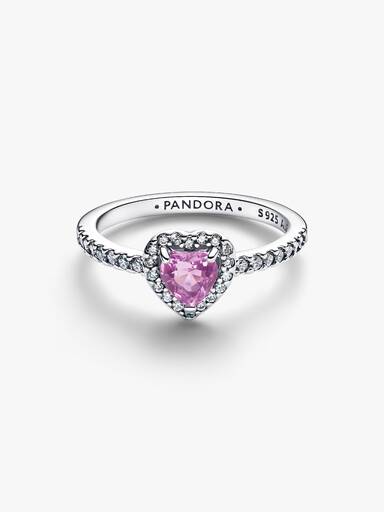 Elevated Light Purple Heart Ring