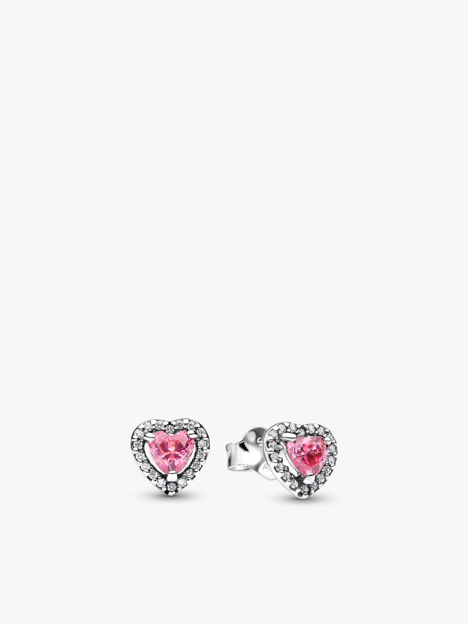 Elevated Pink Heart Stud Earrings