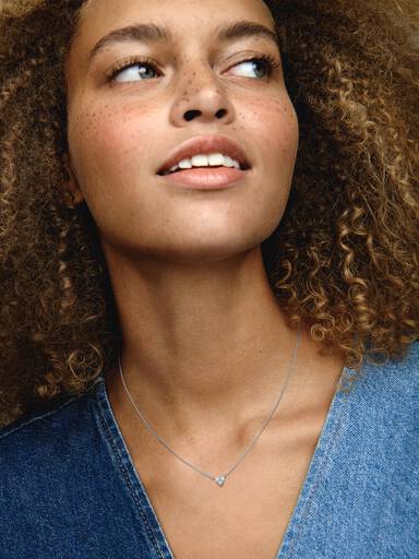 Triple Stone Heart Collier Necklace