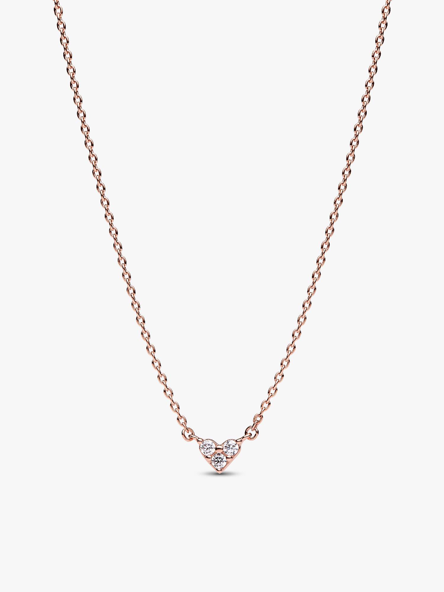 Triple Stone Heart Collier Necklace