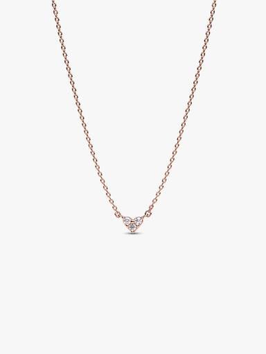 Triple Stone Heart Collier Necklace