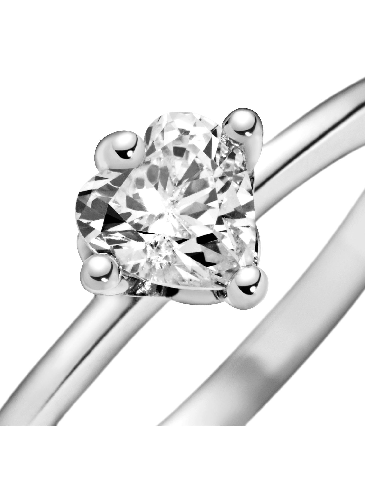 Clear Heart Solitaire Ring | Sterling silver | Pandora SG