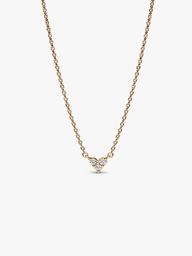 Triple Stone Heart Collier Necklace