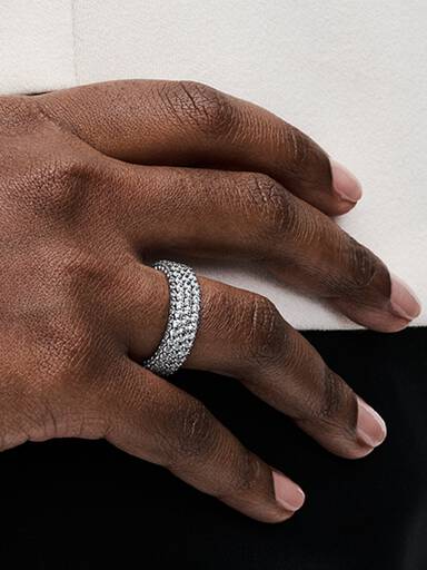 Pavé Triple-row Ring