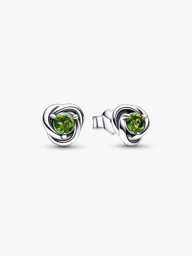 August Crystal Birthstone Eternity Circle Stud Earrings