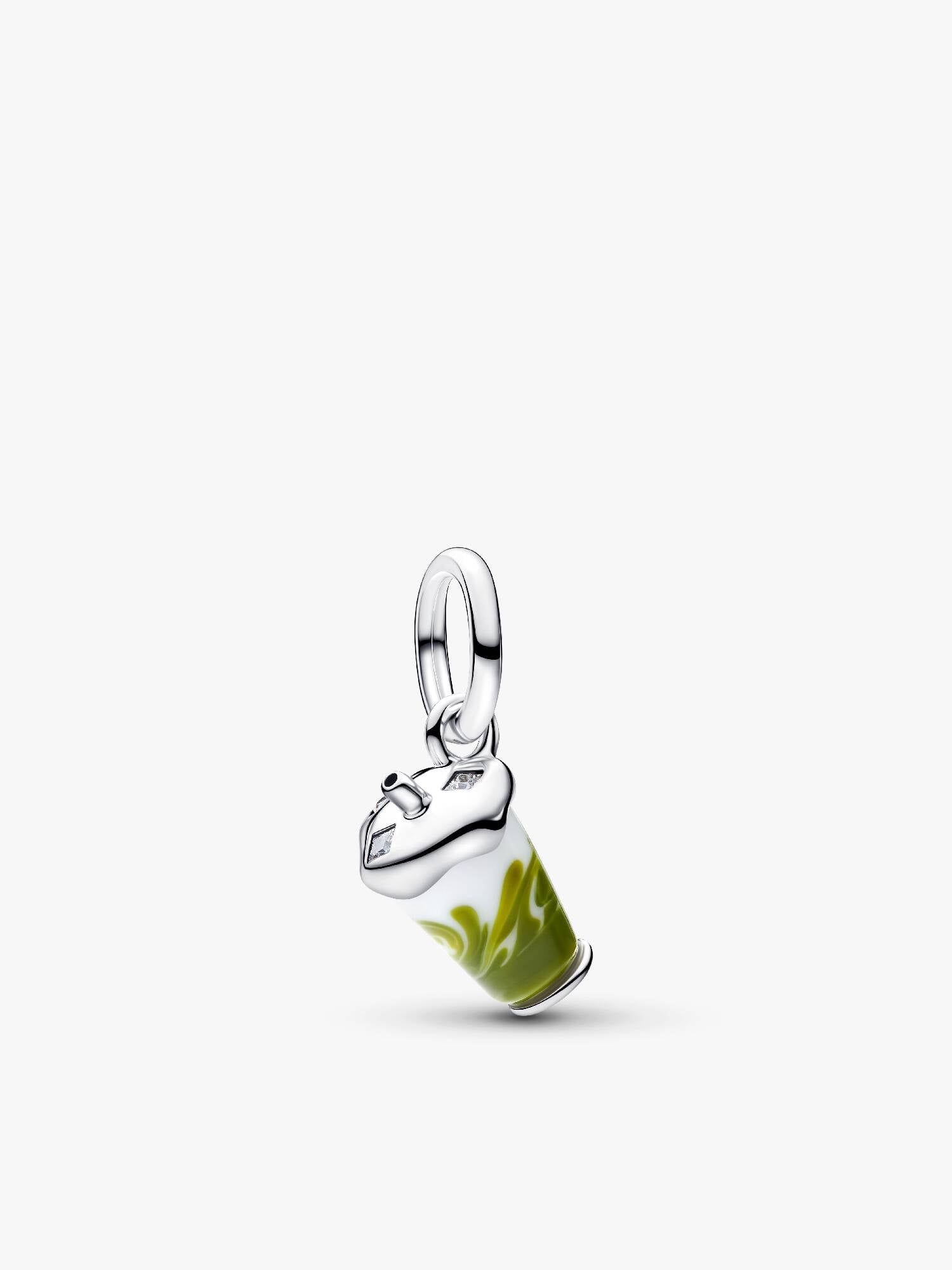 Iced Matcha Latte Murano Glass Dangle Charm