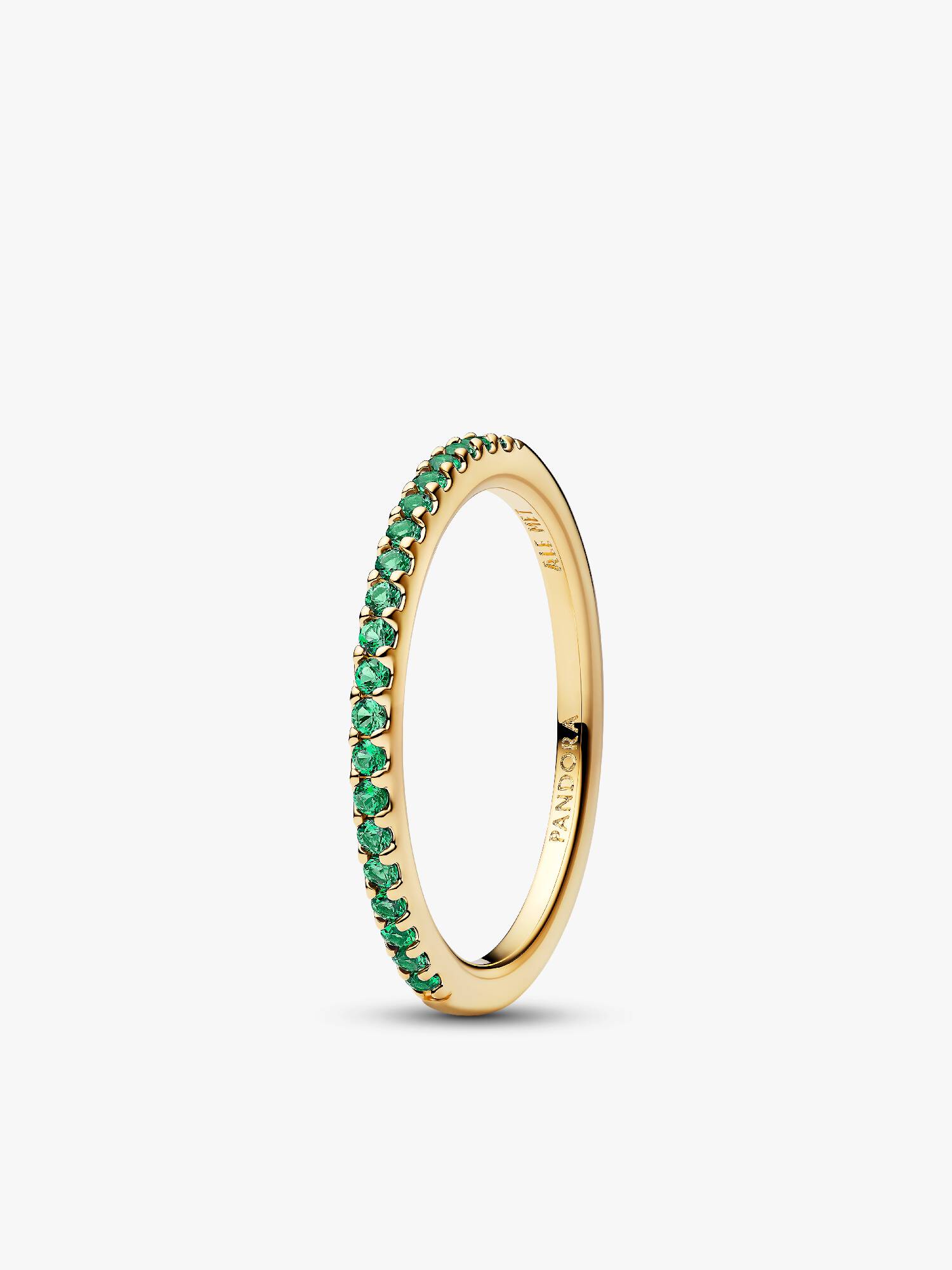 Sparkling Green Half-Eternity Band Ring