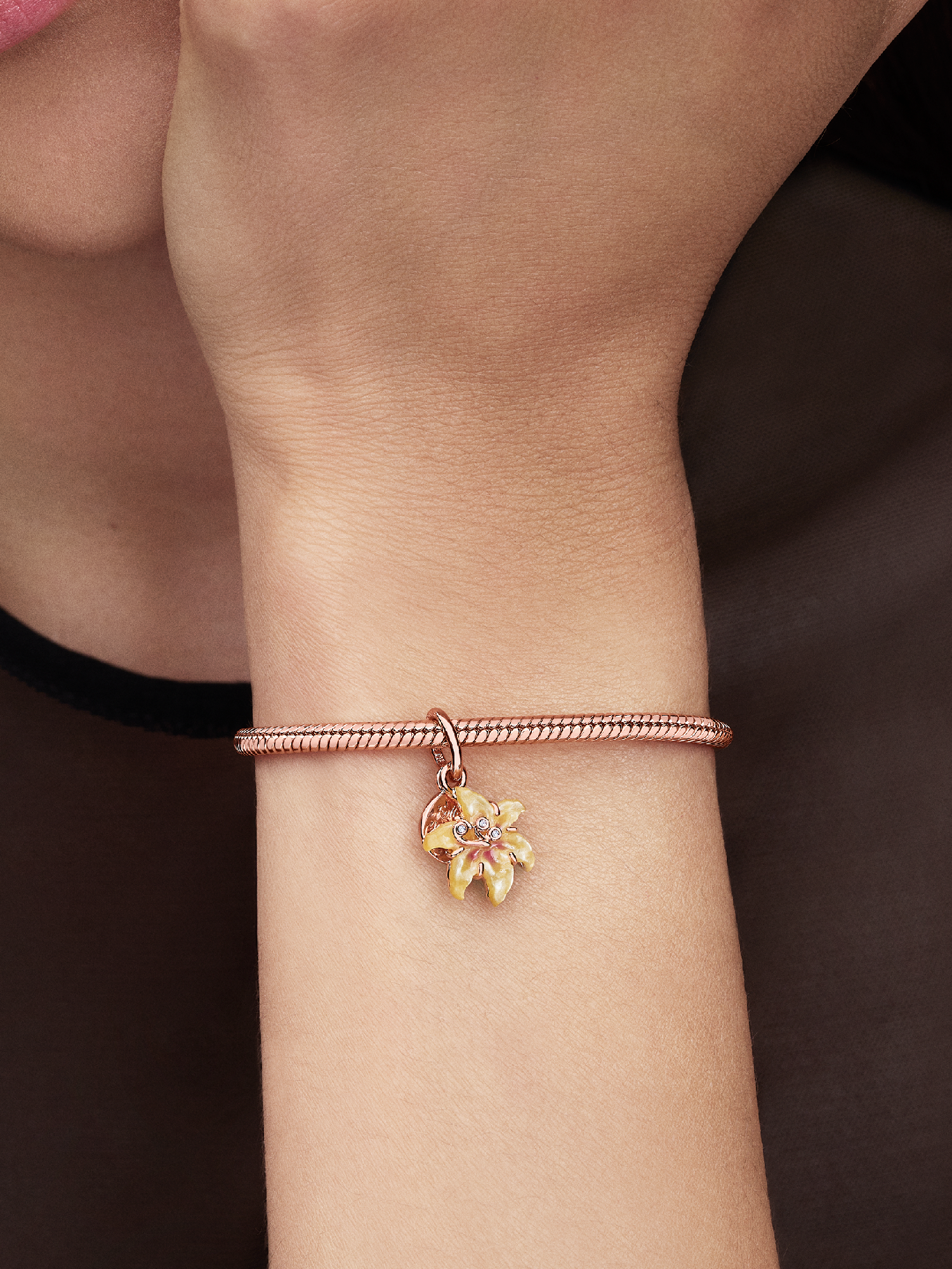 Disney Tangled Sundrop Flower Glow-in-the-dark Charm | Rose gold