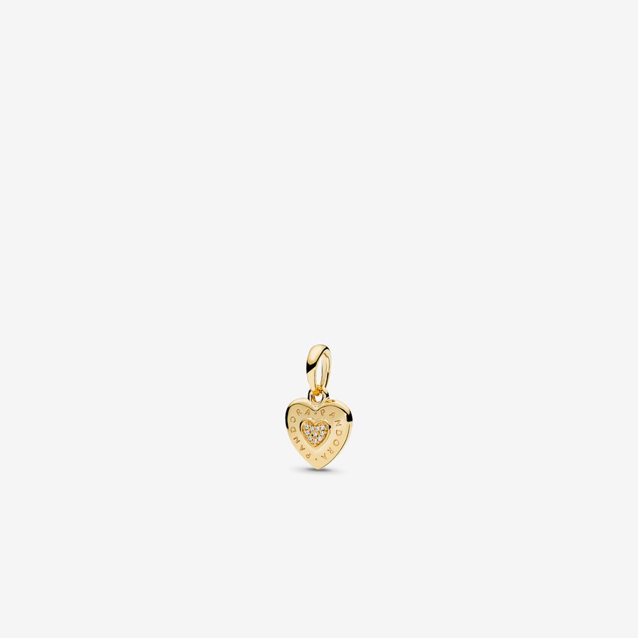 Pandora Shine Logo Hearts Necklace Pendant image number 0