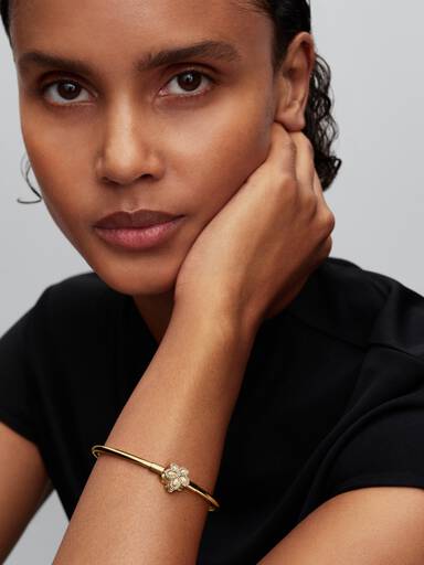 Pavé Flower Bangle
