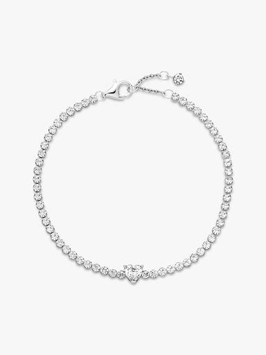 Sparkling Heart Tennis Bracelet
