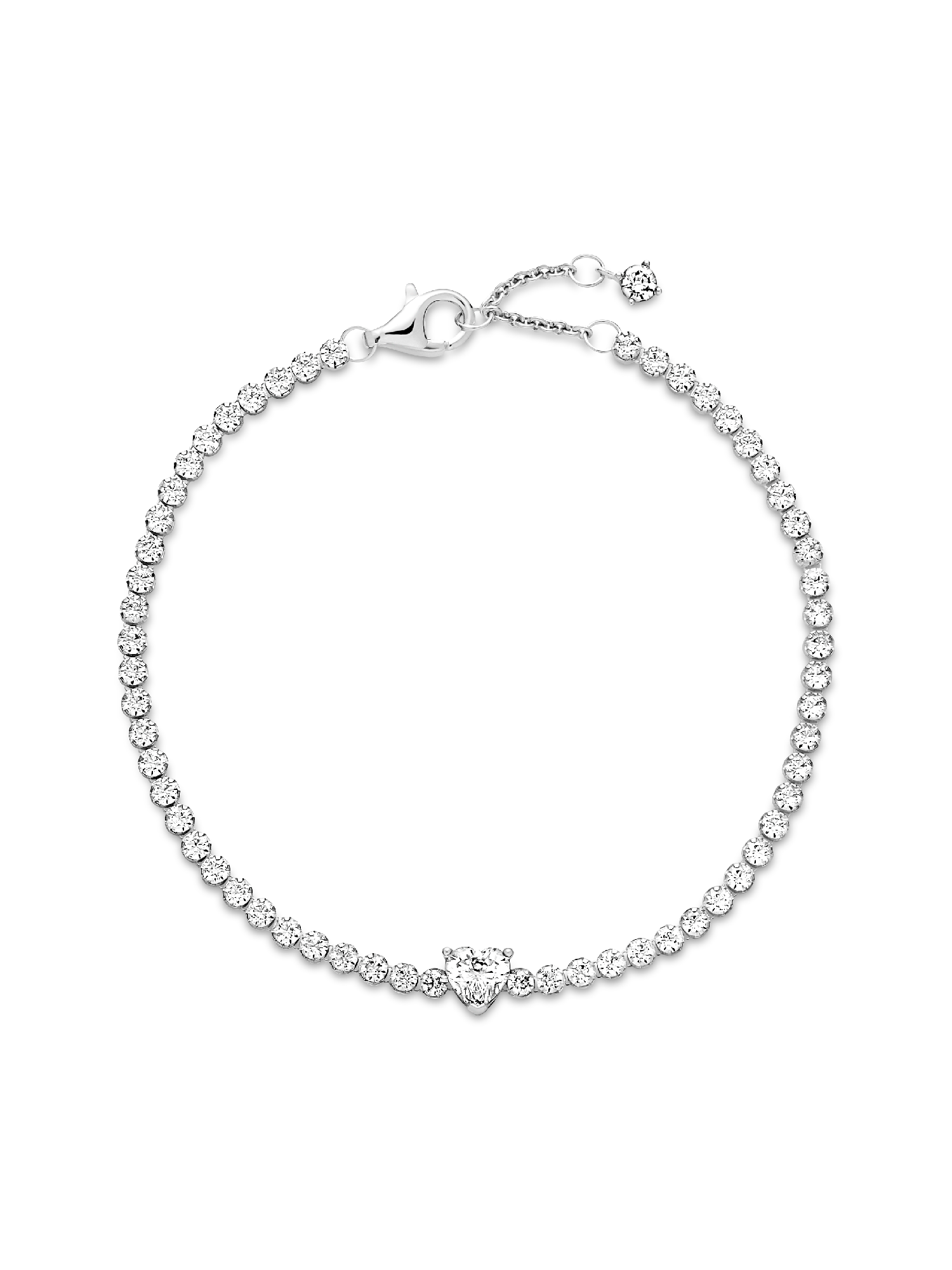 Sparkling Heart Tennis Bracelet | Sterling silver | Pandora SG