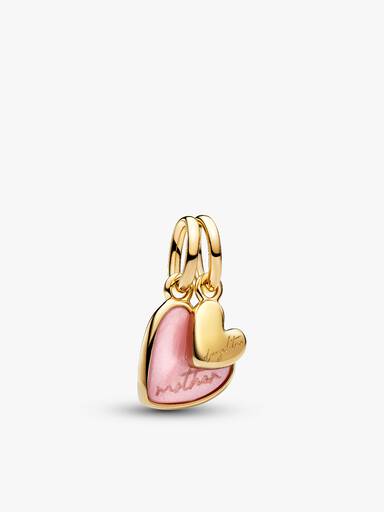 Pink Mother & Daughter Splittable Dangle Charm and Bracelet Set