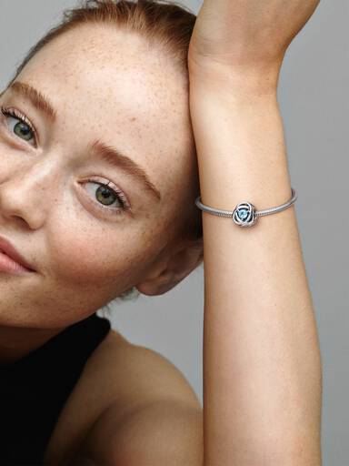 March Crystal Birthstone Eternity Circle Charm