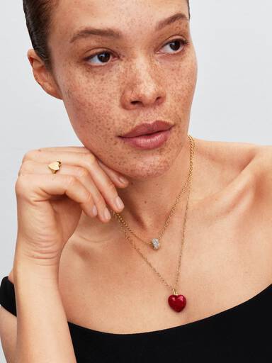 Red Puffy Heart Dangle Charm