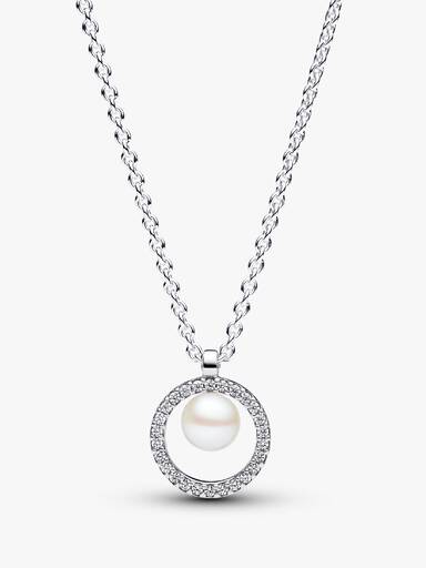Treated Freshwater Cultured Pearl & Pavé Collier Necklace