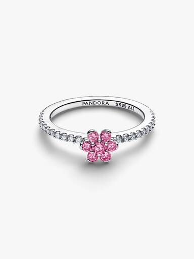 Sparkling Pink Flower Ring