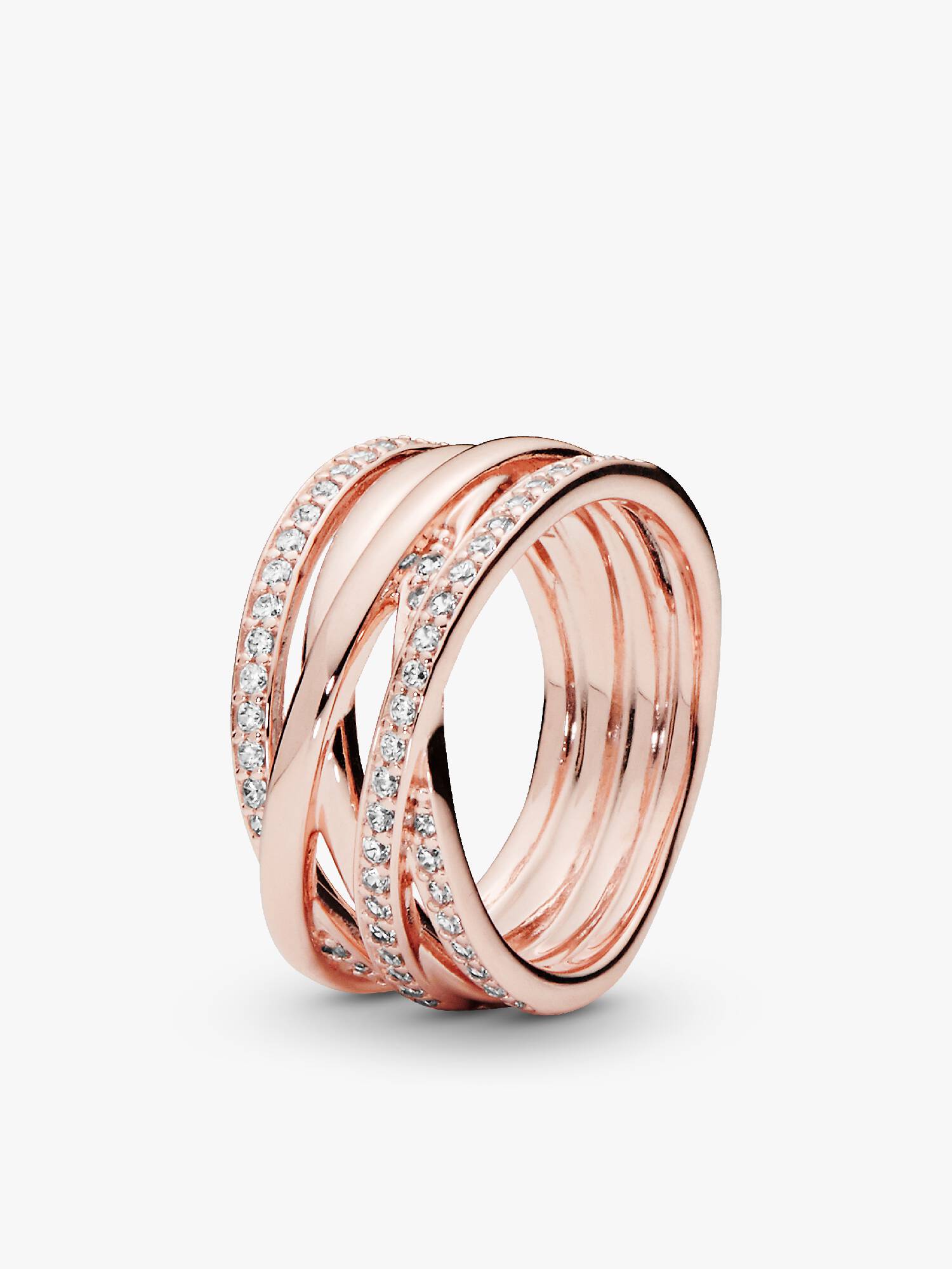 Pandora Rose Sparkling & Polished Lines Ring