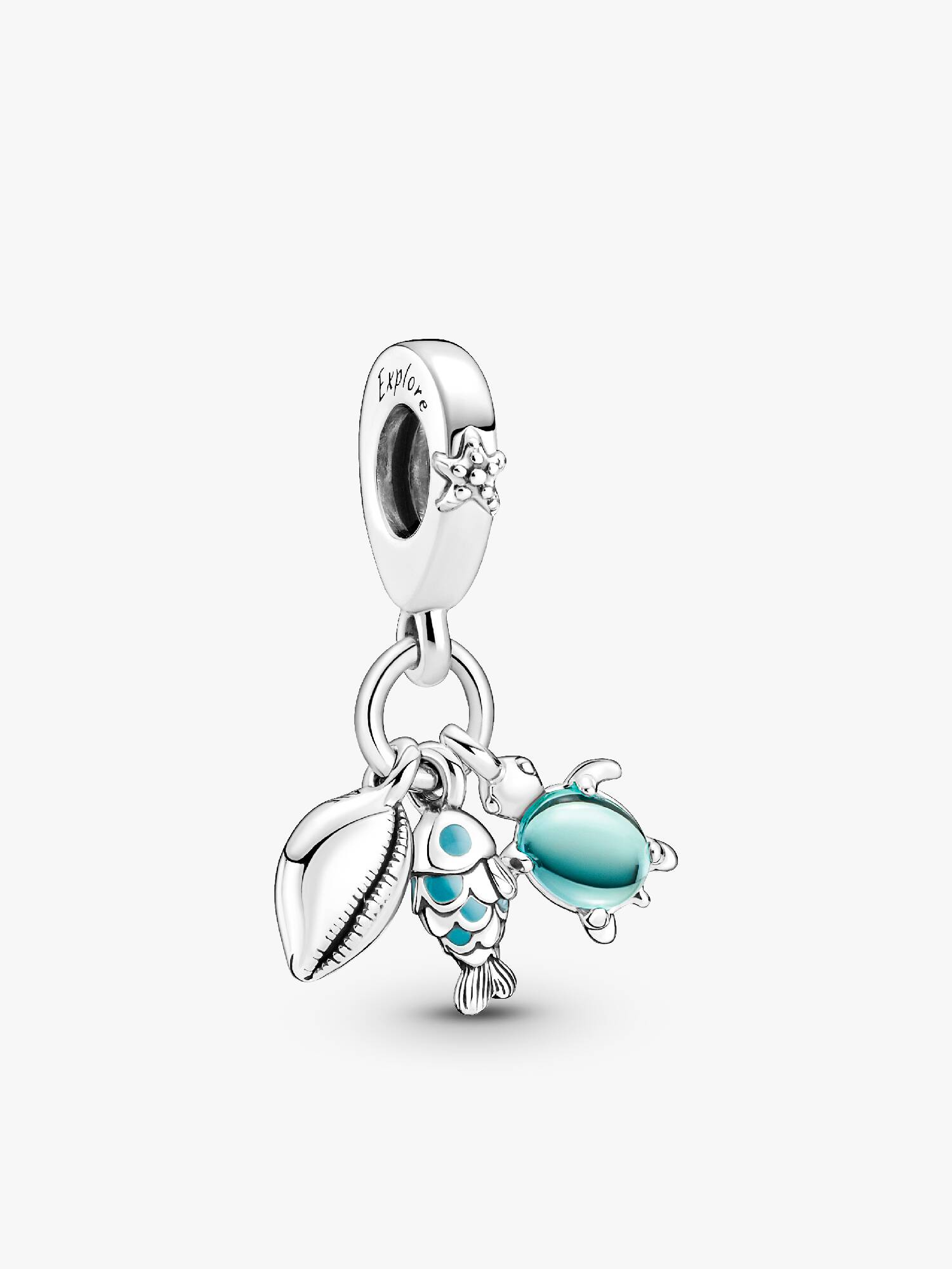 Fish, Sea Turtle & Conch Triple Dangle Charm