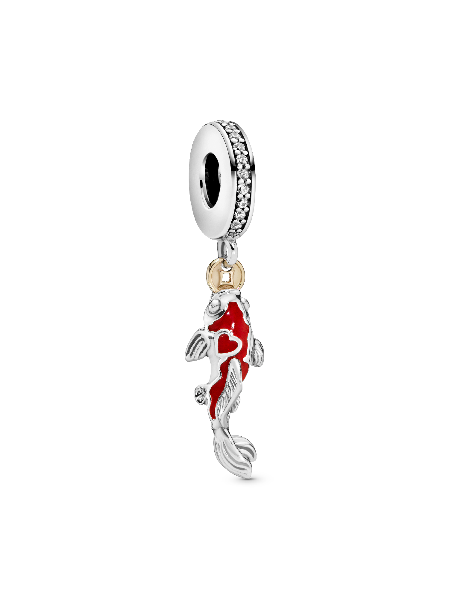 Good Fortune Carp Fish Dangle Charm | Two-tone | Pandora SG