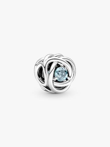 March Crystal Birthstone Eternity Circle Charm