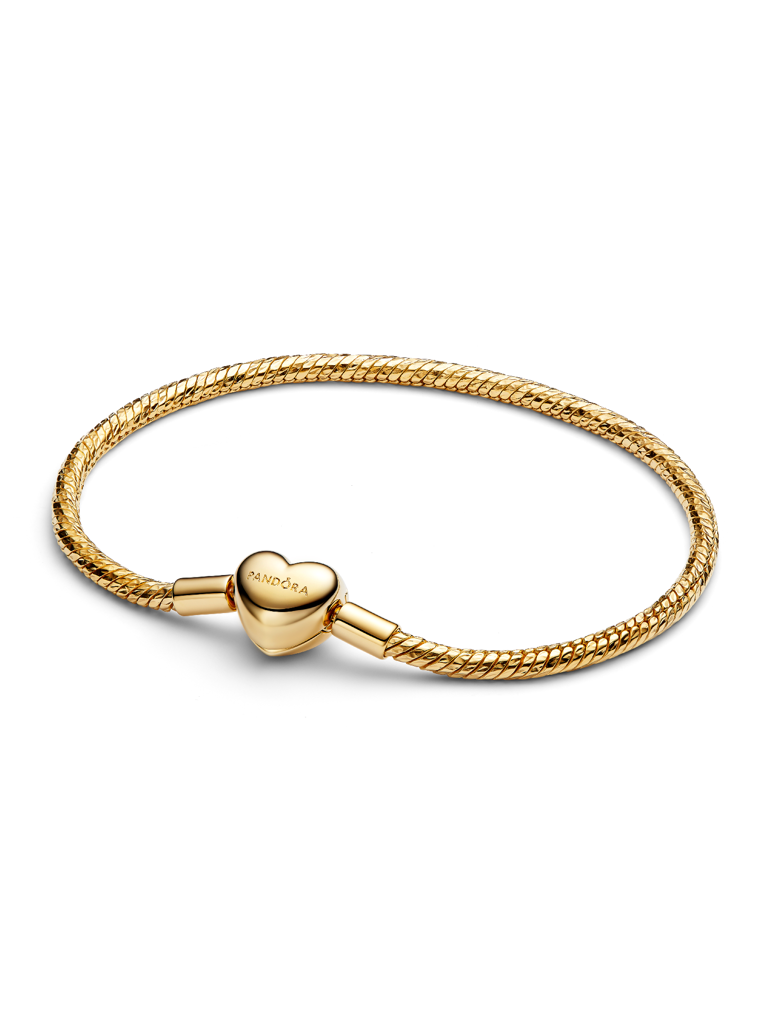 Heart Clasp Faceted Snake Chain Bracelet