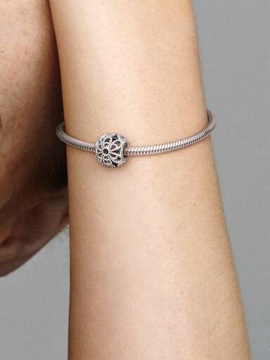 Beaded Openwork Flower Charm