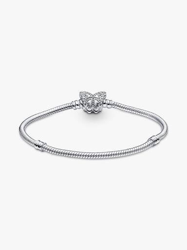 Butterfly Clasp Snake Chain Bracelet