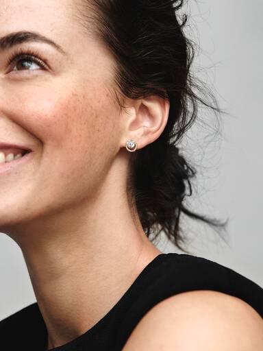 Sparkling Round Halo Stud Earrings