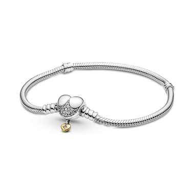 Disney Princess Pandora Moments Heart Snake Chain Bracelet