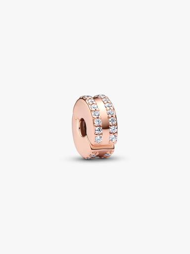 Double Lined Pavé Clip Charm