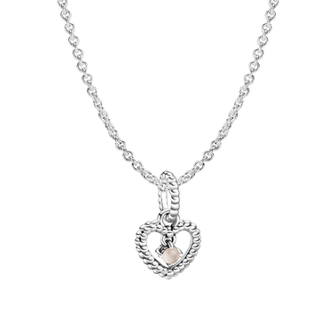 June Hearts Birthstone with Man-Made Misty Rose Crystal Necklace Set