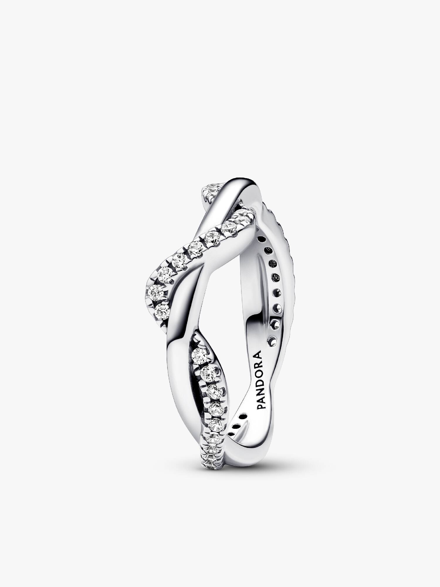 Sparkling Intertwined Wave Ring