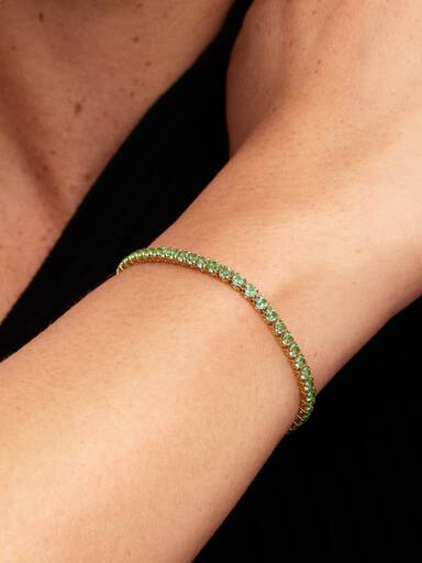 Sparkling Green Tennis Bracelet
