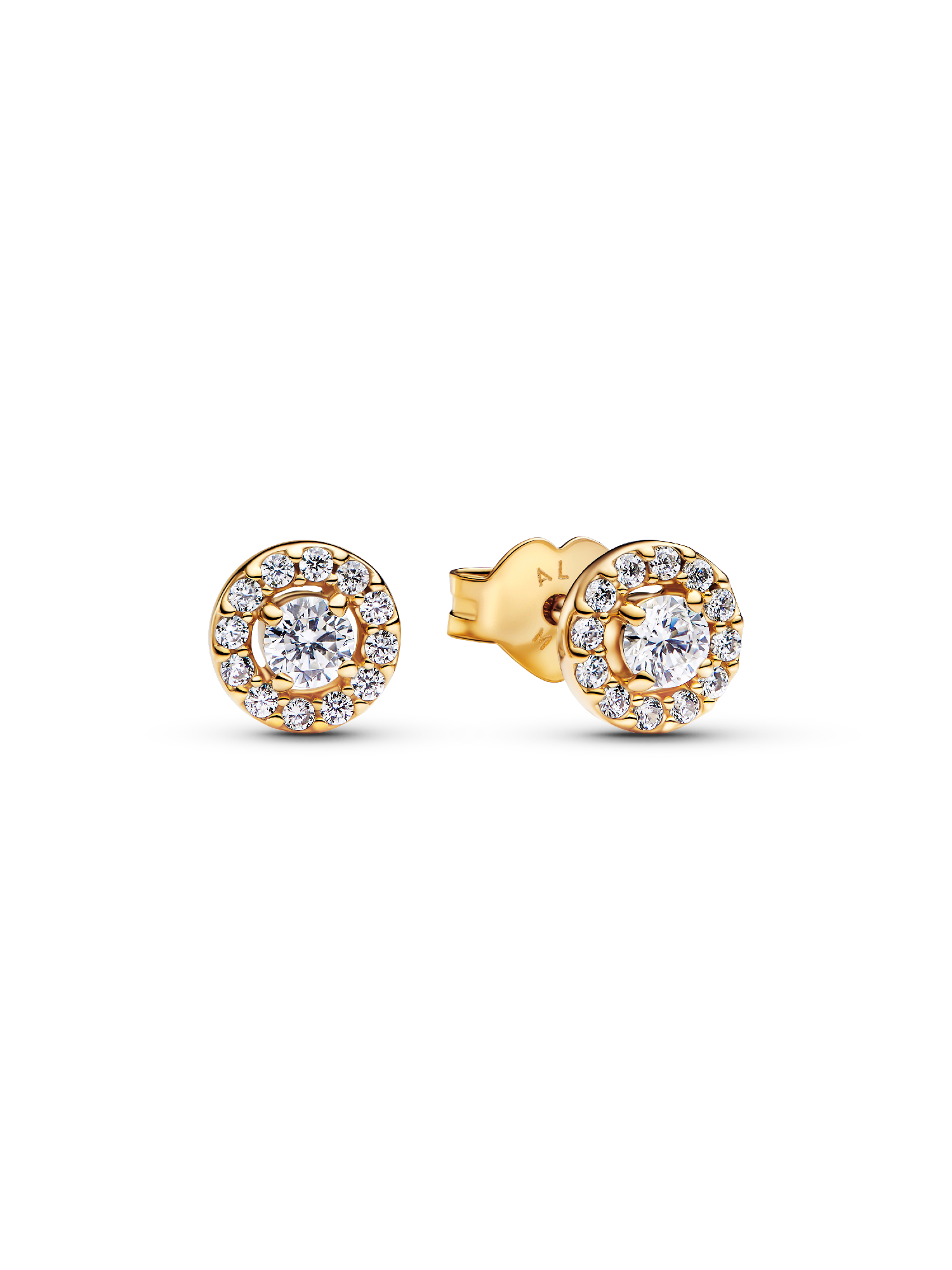 Round Pavé Halo Stud Earrings