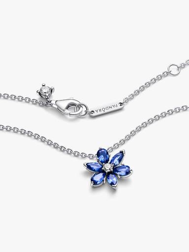 Sparkling Blue Herbarium Cluster Pendant Necklace