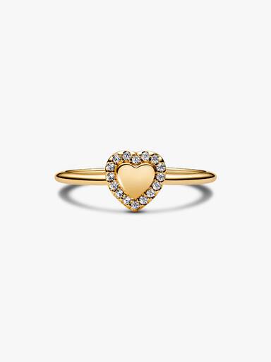 Engravable Heart Halo Ring