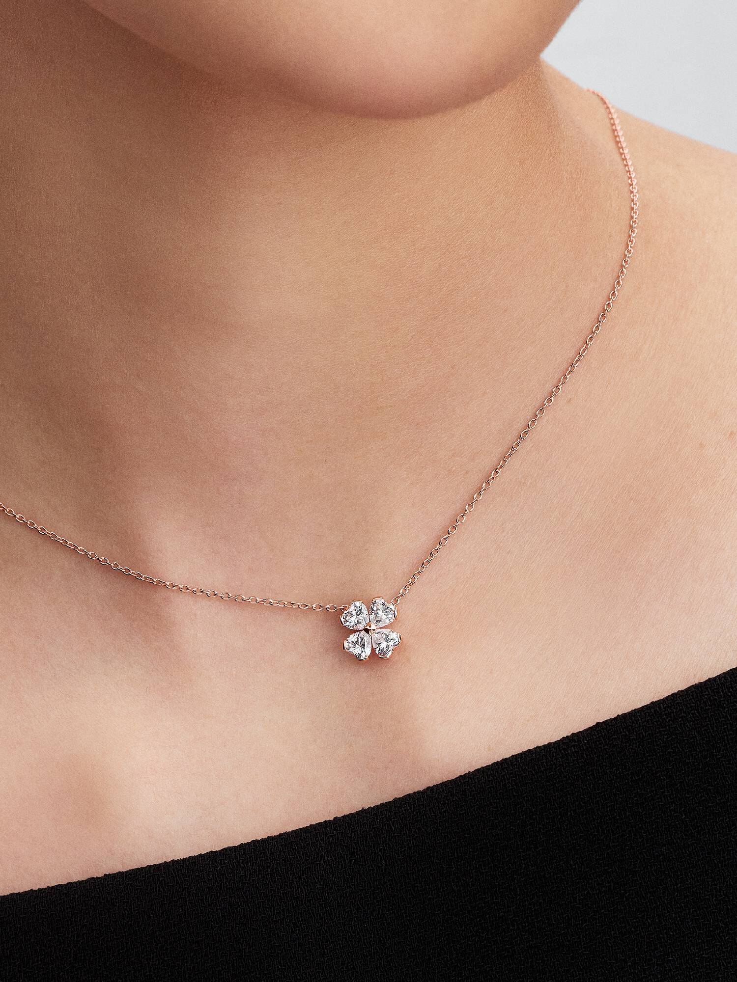 Sparkling Lucky Clover Pendant Necklace